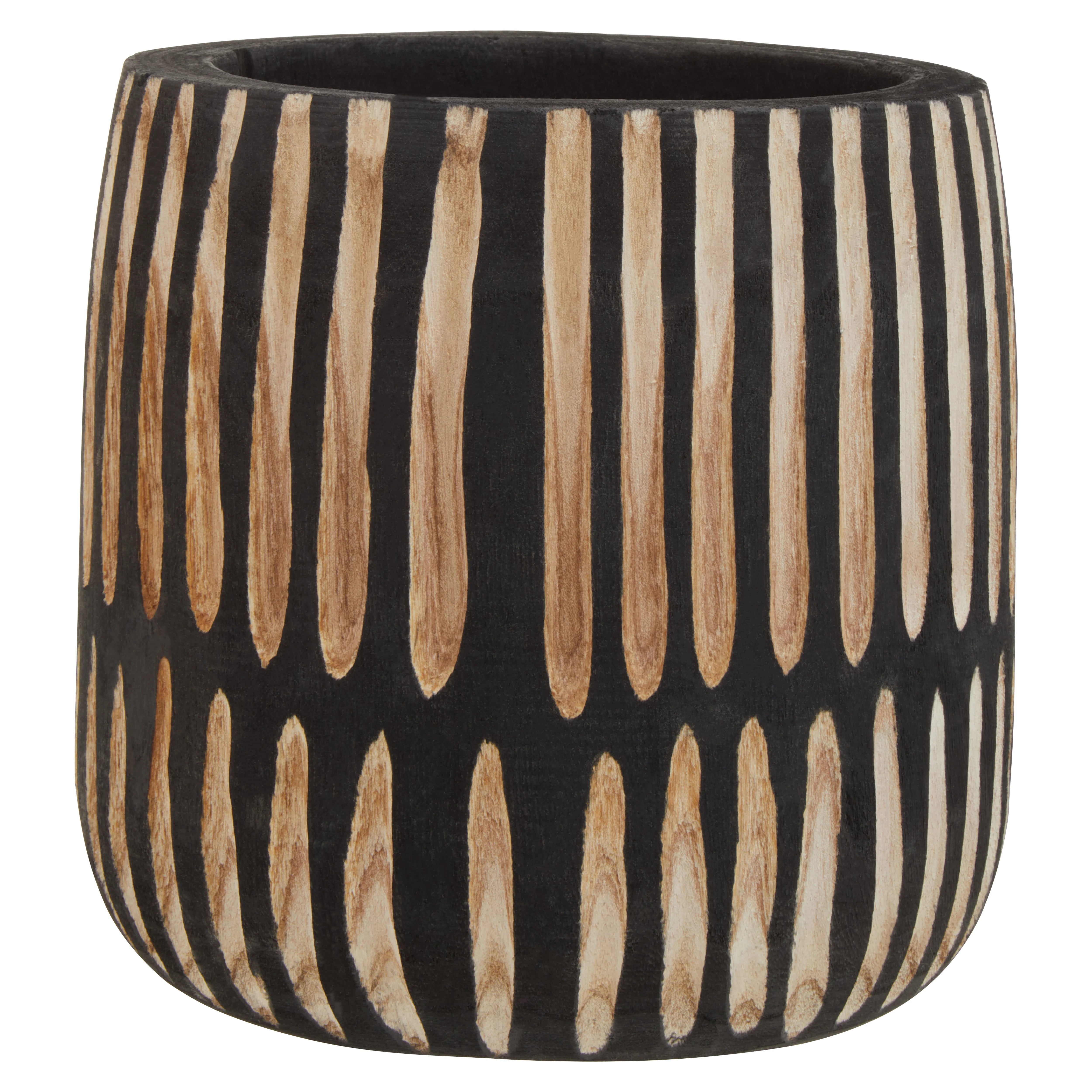 Harmony Engraved Natural & Black Planter | Small
